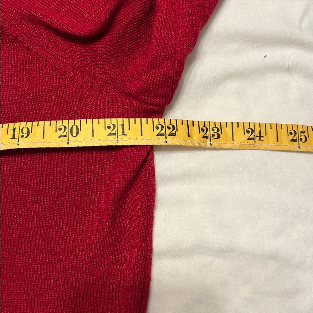 Central Park West Red Cardigan with Embellished Shoulders  Size L - Picture 5 of 6